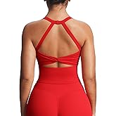 Aoxjox Women's Workout Sleeveless Lola Longline Tank Fitness Training Gym Yoga Crop Tanks
