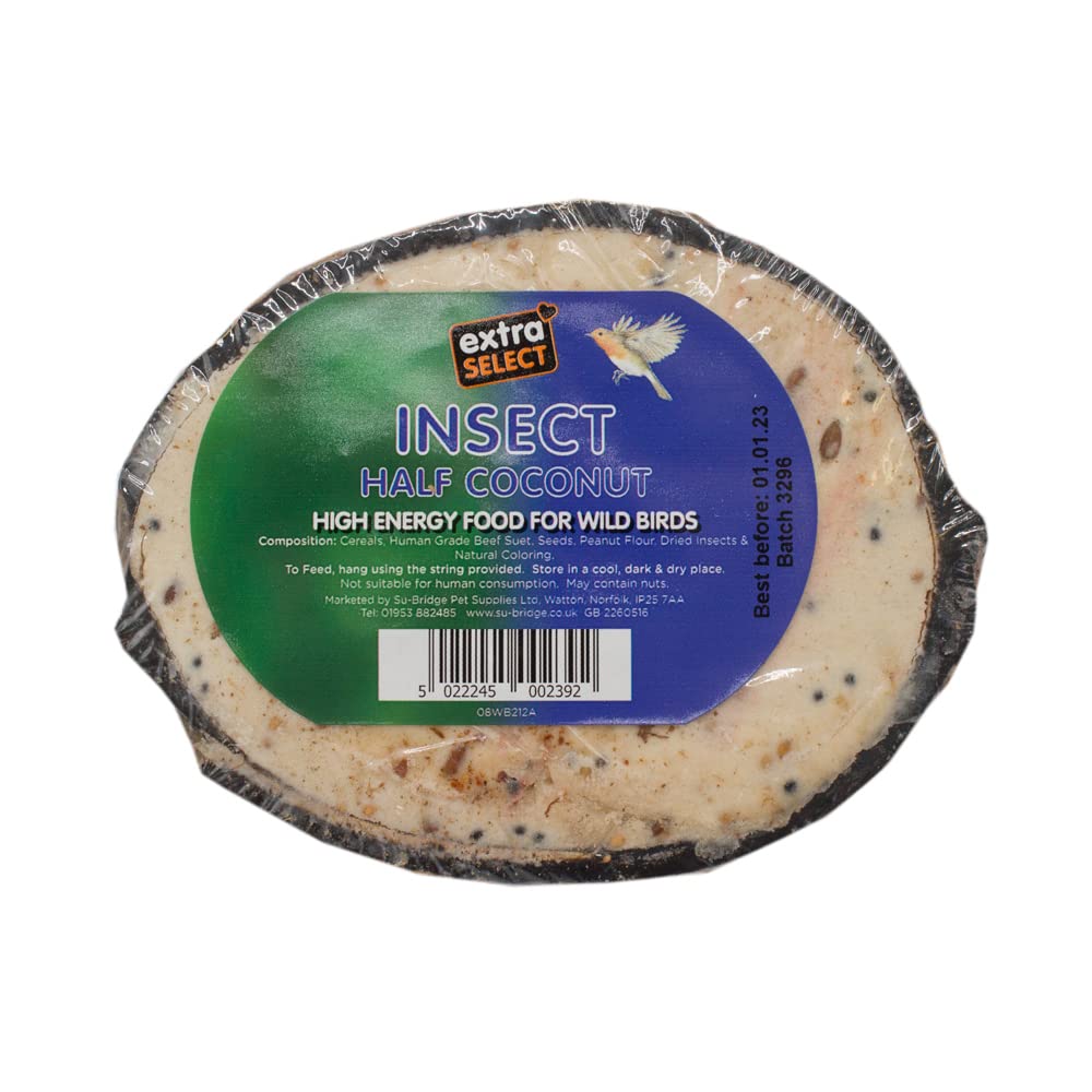 Extra Select Half Filled Insect Coconuts Suet Feeders 1x10