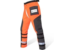 YARDMARIS Technical Wrap Chainsaw Chaps by UL Class A 8 Layers Chainsaw Pants Apron Style Orange Black