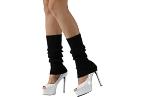 Elufly Women 80s Juniors Knit Leg Warmers for Ballet Yoga Dance Winter Keep Warm Leg Sleeve 2 Pairs