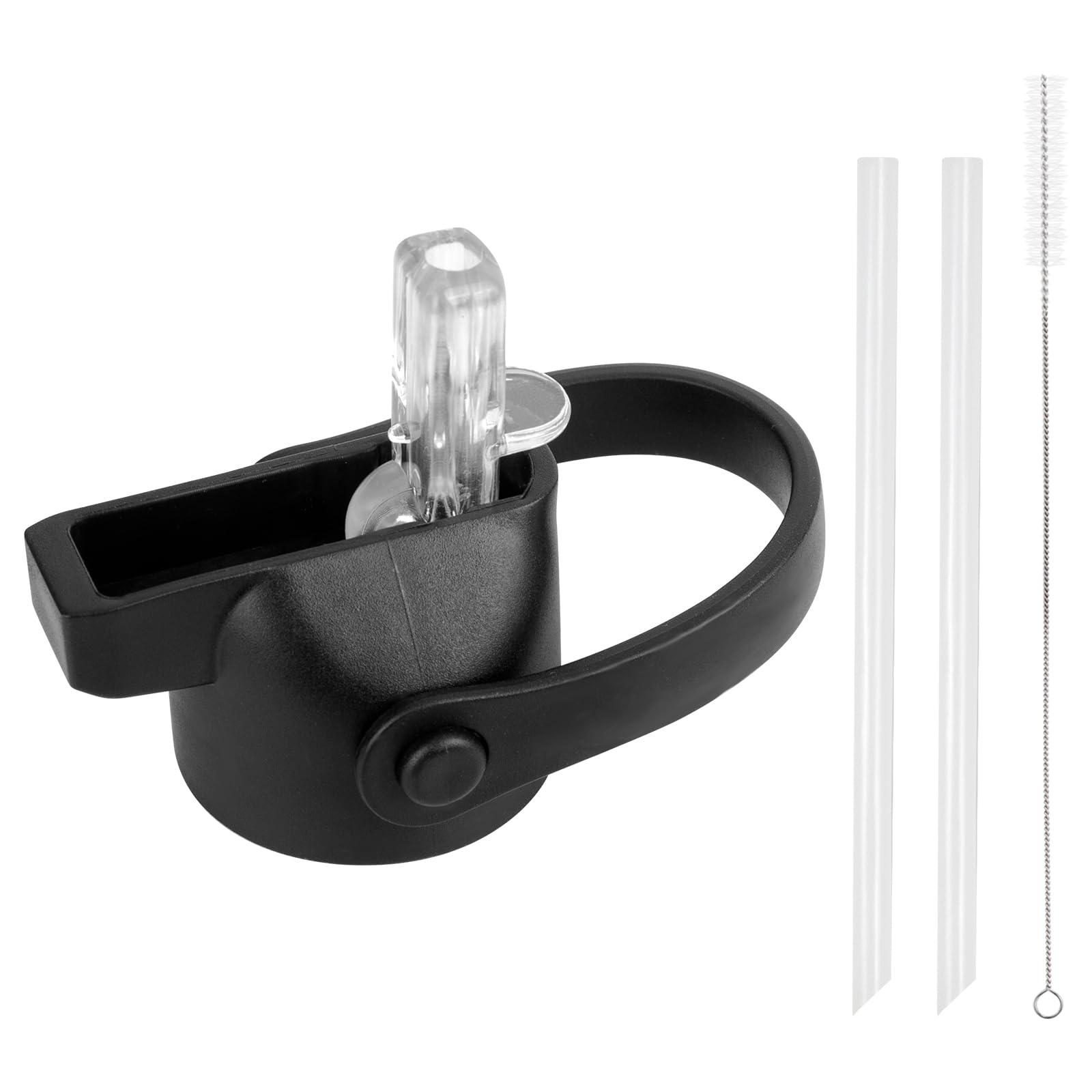 Straw Lid for Hydro Flask Wide Mouth Water Bottle, Sport Water Bottle Cap Accessories with 2 Straws and 1 Straw Cleaning Brush for Chilly's Water Bottle 260ml 500ml for Insulation Cup