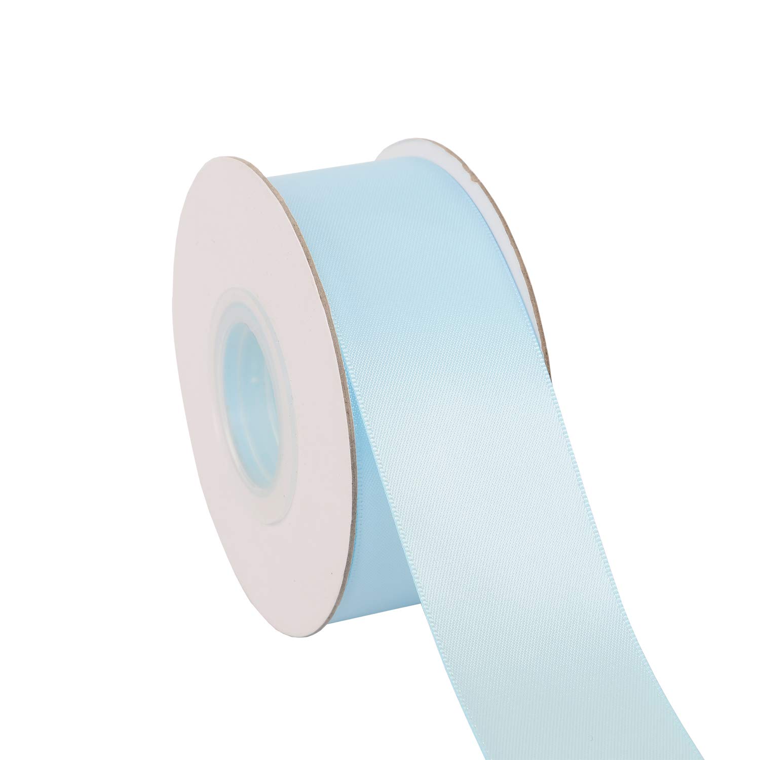 Ribbonitlux 38mm Wide Double Face Satin Ribbon 22 Meters (305-Light Blue, Set for Gift Wrapping, Party Decor, Sewing Applications, Wedding and Craft