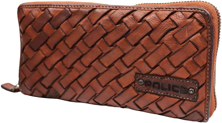 Amazon ポリス Police 牛革 メッシュ ラウンドファスナー束入れ 長財布 メンズ Police ポリス 財布