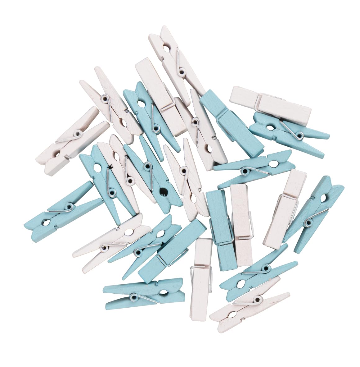 Rayher Pack of 26 Wooden Pegs, Craft Pegs for Baby Cards or Baby Shower, 3.5cm, 64590356