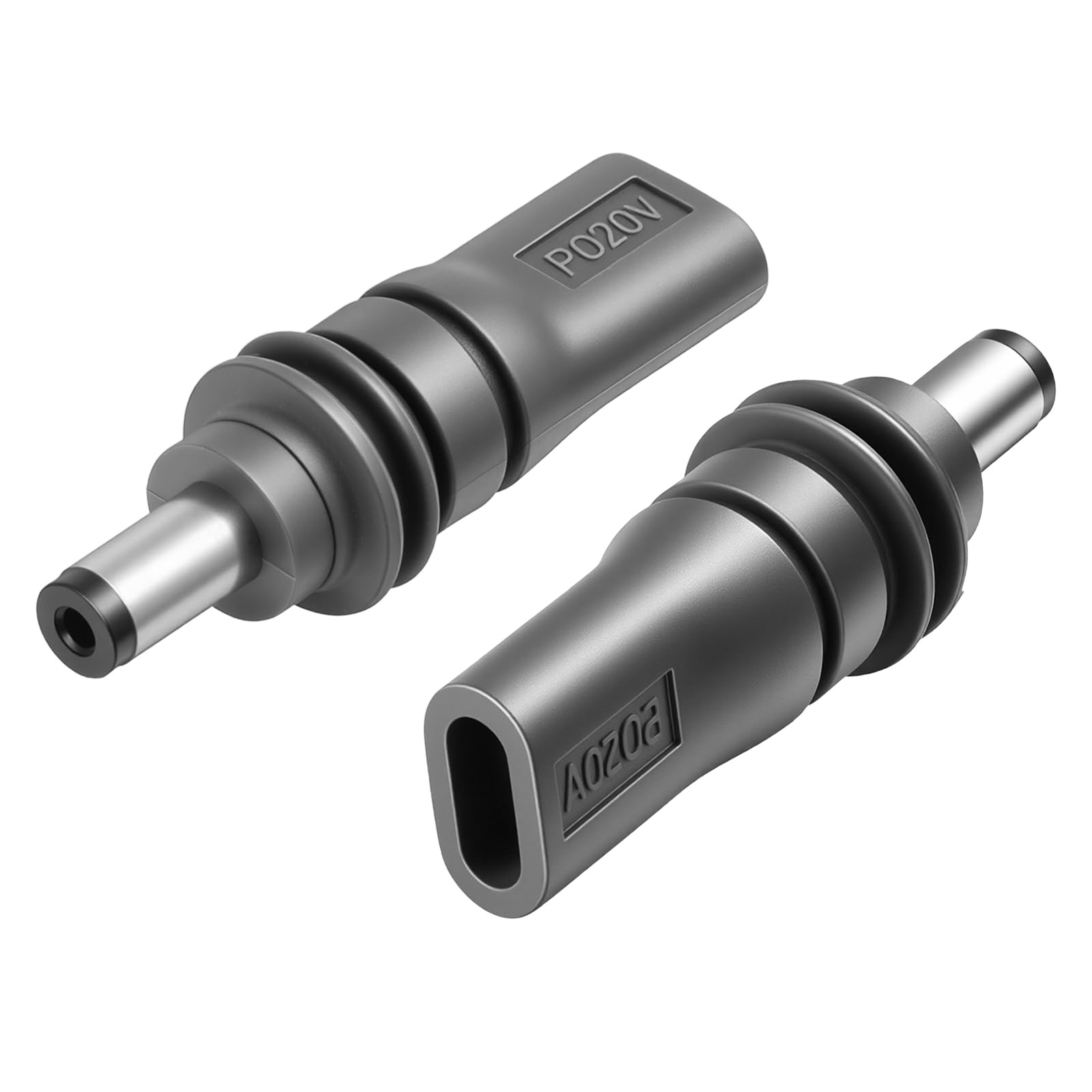 Photo 1 of 2 Pcs USB C to Dc Adapter Mini Power Adapter USB C to DC Power Cable Adapters 5.5mm x 2.1mm Male USBs Type Female Input 20V Work with 100W PD Source Gray