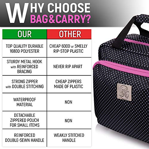 Large Travel Cosmetic Bag For Women - Hanging Travel Toiletry And Makeup Bag With Many Pockets in Polka Dot 6 Large Travel Cosmetic Bag For Women - Hanging Travel Toiletry And Makeup Bag With Many Pockets in Polka Dot