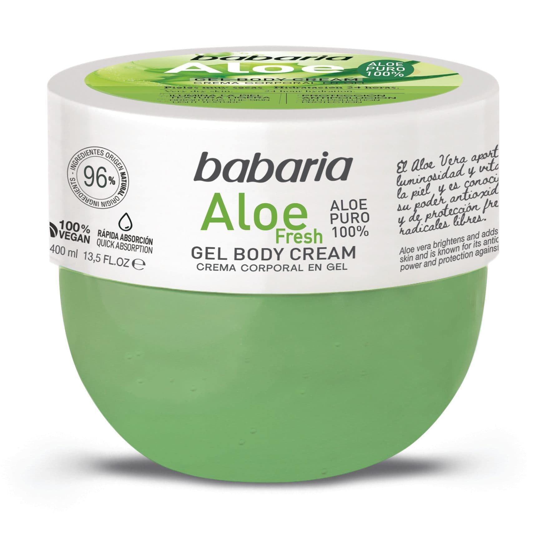 Babaria Crema Corporal en Gel Aloe Vera Puro 100% 400 ml