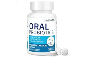 hessrida Oral Probiotics for Mouth Bad Breath Treatment for Adults, Chewable Oral Care Probiotic, Dental Probiotics for Gums and Teeth & Fresh Breath, Mint Tablets (30 Count)