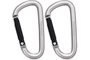 munkees Small Carabiner Clip Keychain 2 Pack, Mini Caribeener 2 inch to 3" for Keys Aluminum Alloy Biner Lightweights for Bottle Buckle, Backpack Hook