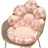 Gujuja Flower Chair Cushion with Backrest Comfortable Office Chair Pad Student Dormitory Seat Cushion for Sedentary Group Home Decor