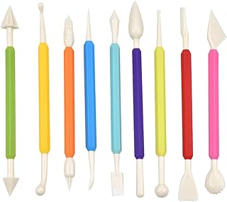 Jinlaili Modellierwerkzeug Kuchen, 9 STK Fondant Modellierwerkzeug, Backen Zubehör Fondant, Clay Werkzeug, Keramik Werkzeug Skulptur, Kunststoff Modellierset für Fondant, Kuchen, Clay Dekoration