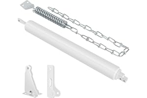 SARTATUE Storm Door Closer, White Heavy Duty Screen Door Closers with Protector Chains Spring, Compatible with Andersen/Emco/Larson/40201 (Closer and Chain, 1 Pack(White))