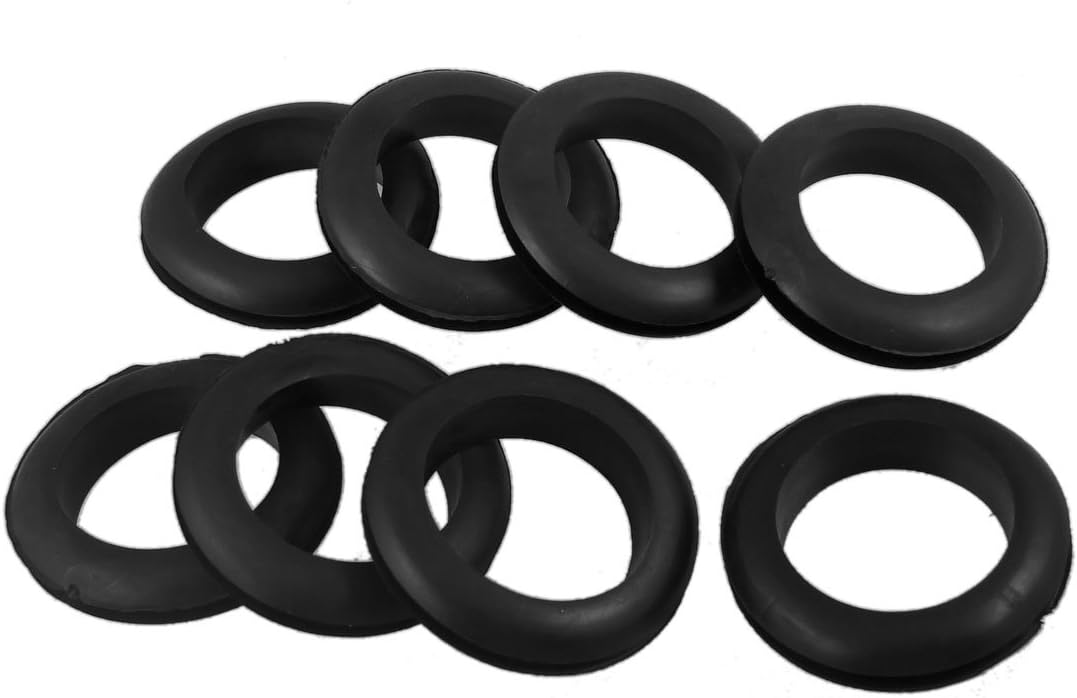 Sourcingmap Wire Protective Rubber 35mm Inner Dia Double Sided Grommet 8 Pcs, Black