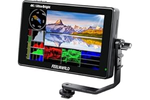 FEELWORLD LUT7S 7 Inch 2200nit Ultra Bright SDI Touch Screen DSLR Camera Field Monitor with 3D Lut Waveform Vectorscope Automatic Light Sensor HD 1920x1200 3G SDI 4K HDMI Input 8.4V DC Output Tilt Arm