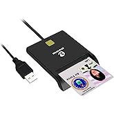 ZOWEETEK CAC Card Reader Military, USB Smart Card Reader for Windows Mac | USB Card Reader, Compatible Windows 10/11, Mac OS, Linux, for PIV/CAC, Black, Plug and Play