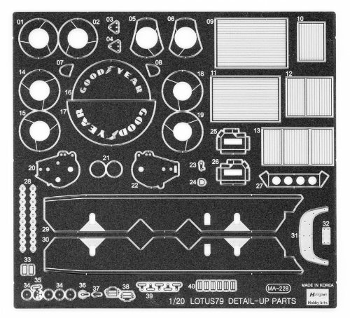HASEGAWA 72143-2 1/20 Etching Parts for Lotus 79