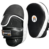 Meister Cowhide Leather Curved Focus Mitts w/Wrist Support (Pair)