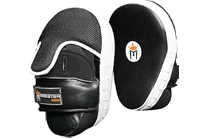 Meister Cowhide Leather Curved Focus Mitts w/Wrist Support (Pair)