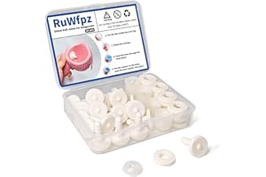 RuWfpz Doll Joints for Amigurumi Crochet 20mm 13/16" - 20 Set Plastic Toy Safety Joints for Stuffed Animals, White Movable Amigurumi Crafts Teddy Bear Joints for Arm Leg Neck