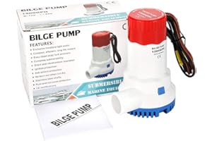 AIRTAK Bilge Pump for Boat DC12V 1500GPH Small Bilge Pump 12 Volt Electric Water Pump Low Noise