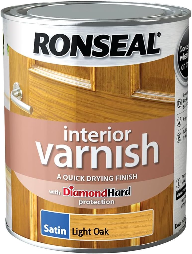 Ronseal Interior Varnish Light Oak Satin 750ml