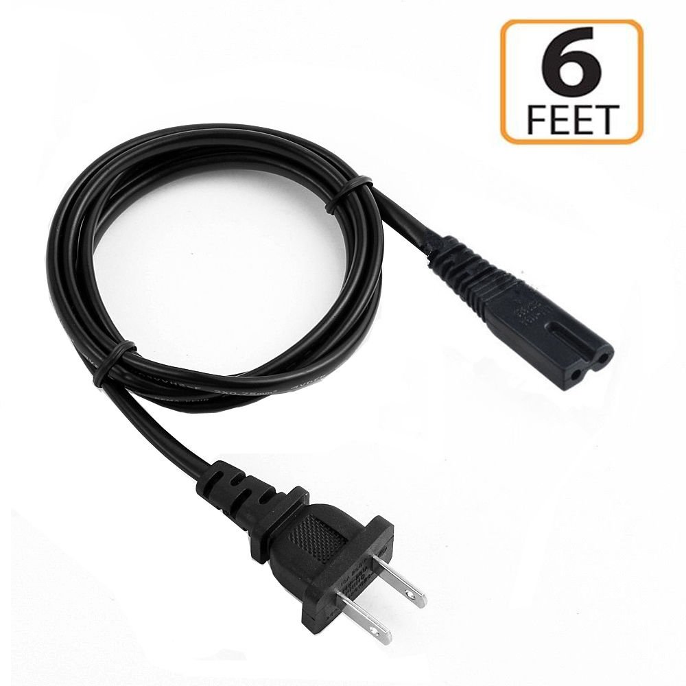 6ft 2Prong AC Power Cord Cable for JVC LT32DM22 EM65FTR EM42FTR EM39T