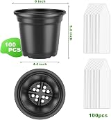 PEYOU 100Pcs 6in Plant Pots with 3 Tools & 100 Labels Garden Set view 2