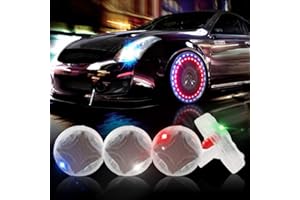 KaiDengZhe Solar Car Tire Wheel Lights LED Car Wheel Tire Air Valve Cap Light with Motion Sensors Flashing Colorful LED Gas Nozzle Cap Tire Light Use for Car Motorcycles Bicycles （Pack of 4）