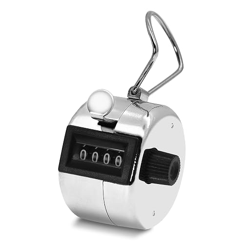 4 Digi Handheld Counter Clicker Silver Metal Clicker to Count Up and ...