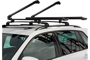 Ski Rack for Car Roof, Ski Rack Carrier with Sliding Design, Ski & Snowboard Roof Rack with Anti-Theft Lock, Holds 6 Skis or 