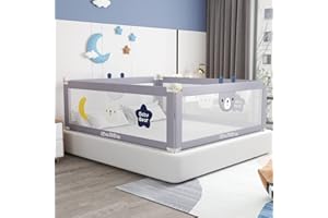 CuteBear Bed Rails for Toddlers - 60" 70" 80" Extra Long Baby Bed Rail Guard (1 Side: 75''(L) x 30"(H), Only 1 Side)