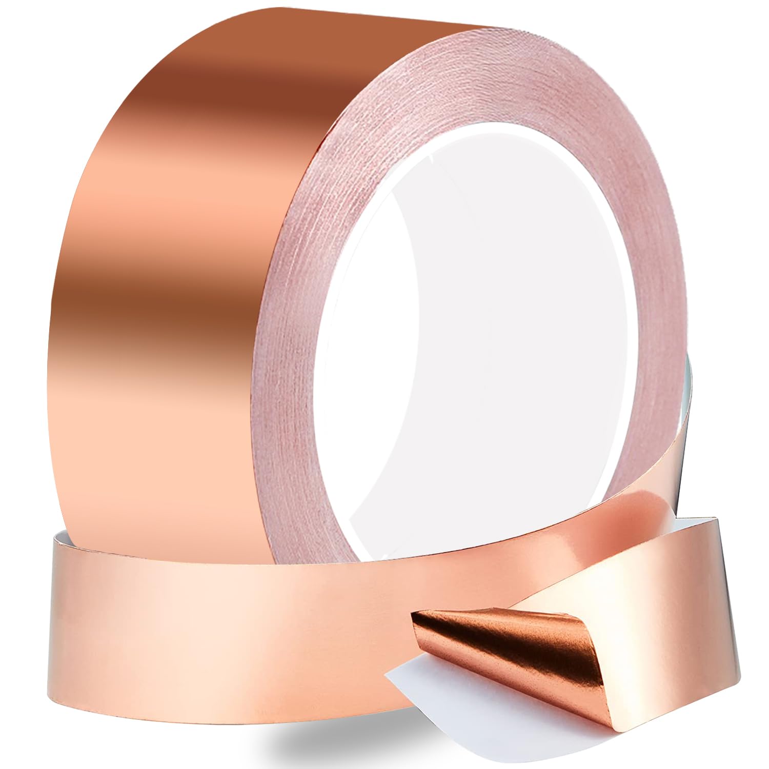 Rusoz Copper Slug Tape, 30mm x 20m Copper Tape Conductive Adhesive Slug Deterrent Barrier Tape, Conductive Adhesive Copper Strip for EMI Shielding Electrical Repairs Snail Barrier