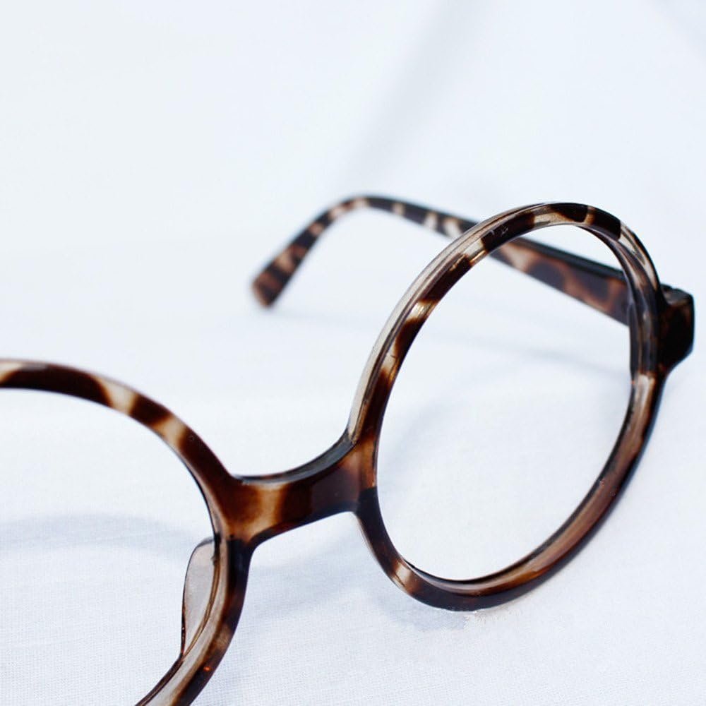FancyG Retro Geek Nerd Style Round Shape Glass Frame NO LENSES - Matte Black: Clothing