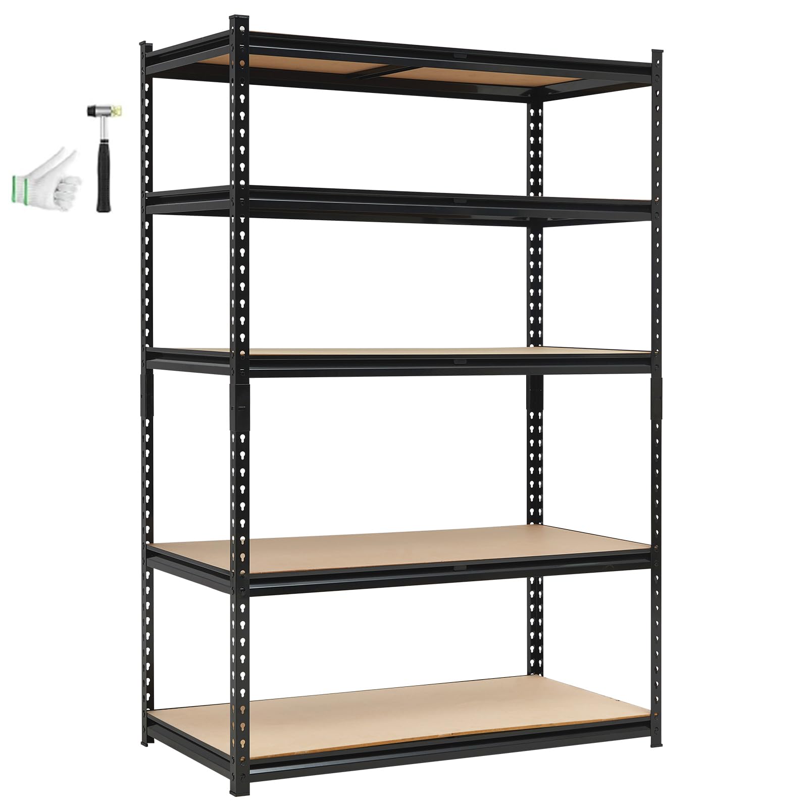 Photo 1 of ** PARTS ONLY *** Heavy Duty Garage Shelving Units,5-Tier Adjustable Storage Shelves,48 * 24 * 72in,Loads 2000 LBSS,Adjustable Garage Storage Shelving, Metal Storage Utility Rack Shelf Unit