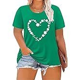 ForHailey Women's Plus Size St Patricks Day T-Shirt Women Lucky Clover Graphic Irish Tee Casual Short Sleeve Graphic Tees