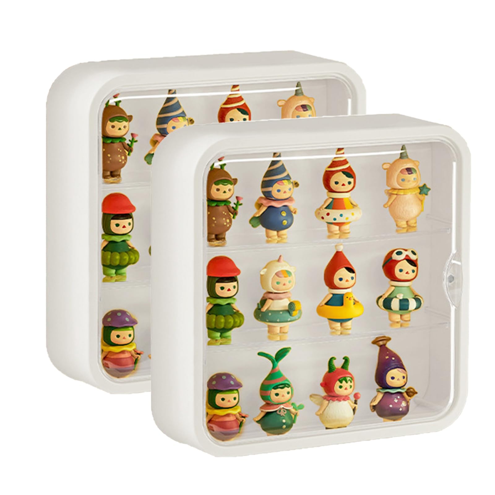 Photo 1 of Clear Display Case for Figures, Wall-Mounted Doll Storage Box, Adjustable Display Stand Clear Acrylic Display Box Suitable for Lego Collectibles Action Figures Pop Mart (2pack)