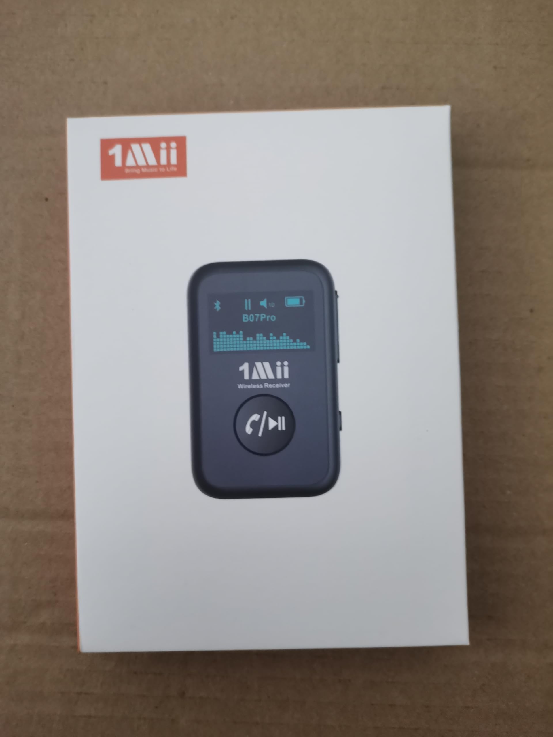 1Mii Aux Bluetooth Adapter for Car, Bluetooth 5.3 Receiver with OLED Display, 3.5mm Jack Kit with Volume Control Supports aptX-HD & Hands-Free Calls, 15H Battery Life,Noise Cancelling.