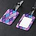 Lizimandu PU Leather Luggage Tags Suitcase Labels Bag Travel Accessories - Set of 2(Diamond_Bohemia)
