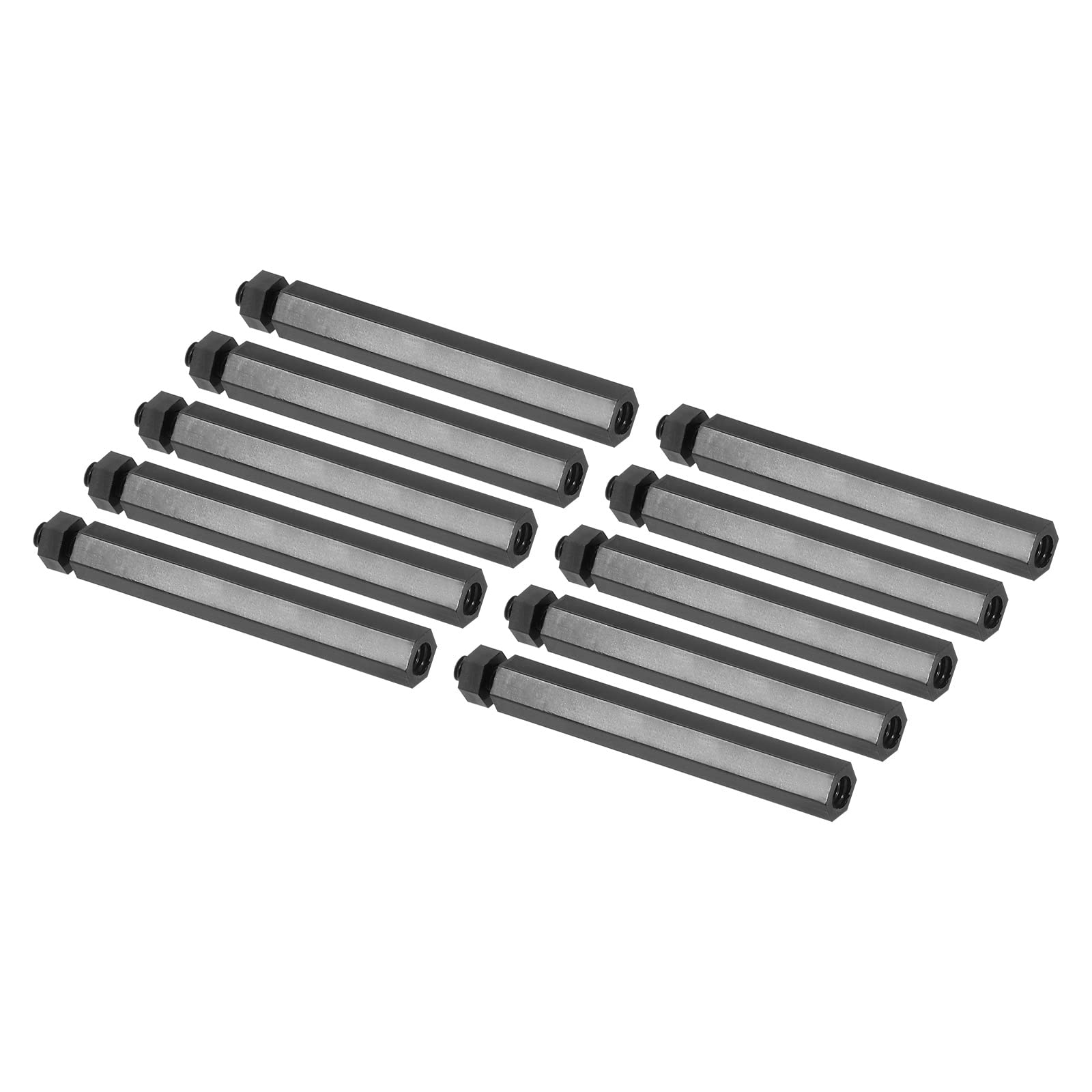 PATIKIL M3 Nylon Hex Standoff Screws Nuts, 1Set/50Pack PCB Male Female Threaded Kit for Motherboards, Computer Cases, Circuit Boards, Electronics (40mm+5mm, Black)