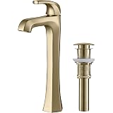 Kraus KVF-1220BG Ramus Vessel Sink Faucet - Single Handle, Brushed Gold, With Pop-Up Drain - View #10