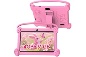 ICONLINK Kids Tablet 7 inch 3-9 for Kids,32GB ROM Toddler with Shockproof Case,Kids Android Software Installed Netflix,YoutTube, aiwawa Apps Parent Controls,Dual Camra, WiFi,FM, GPS (Pink) (Pink)