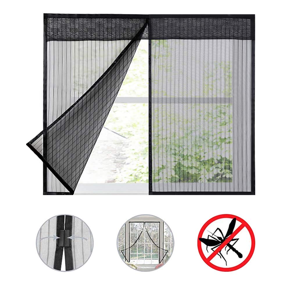 Mesh Door Curtain Magnetic Magic Insect Mosquito Screen Net Fly