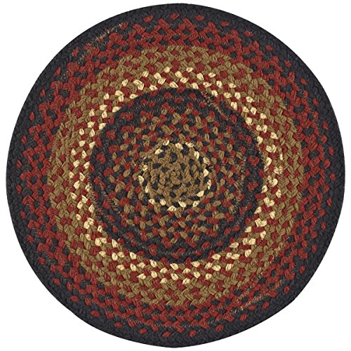 Park Designs Folk Art Braided Placemat,Red, Black, Mustard, Tan,13" x 19"