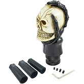 Arenbel Skull Car Shift Knob Manual Gear Lever Stick Shifter Handle | Weighted Resin Skull Head Gear Shift Grip, Hot Rod Style Racing Modification Fit Most Manual Transmission Vehicles, Beige