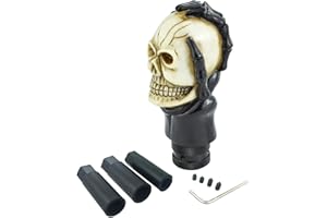 Arenbel Skull Shifter Knobs Car Racing Gear Lever Stick Skeleton Shift Handle Fit Most Manual Automatic Vehicles Trucks, Beige