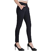 Bamans Dress Pants for Women Work Business Office Skinny Tummy Control Trousers 29" Inseam Stretchy Formal Slacks
