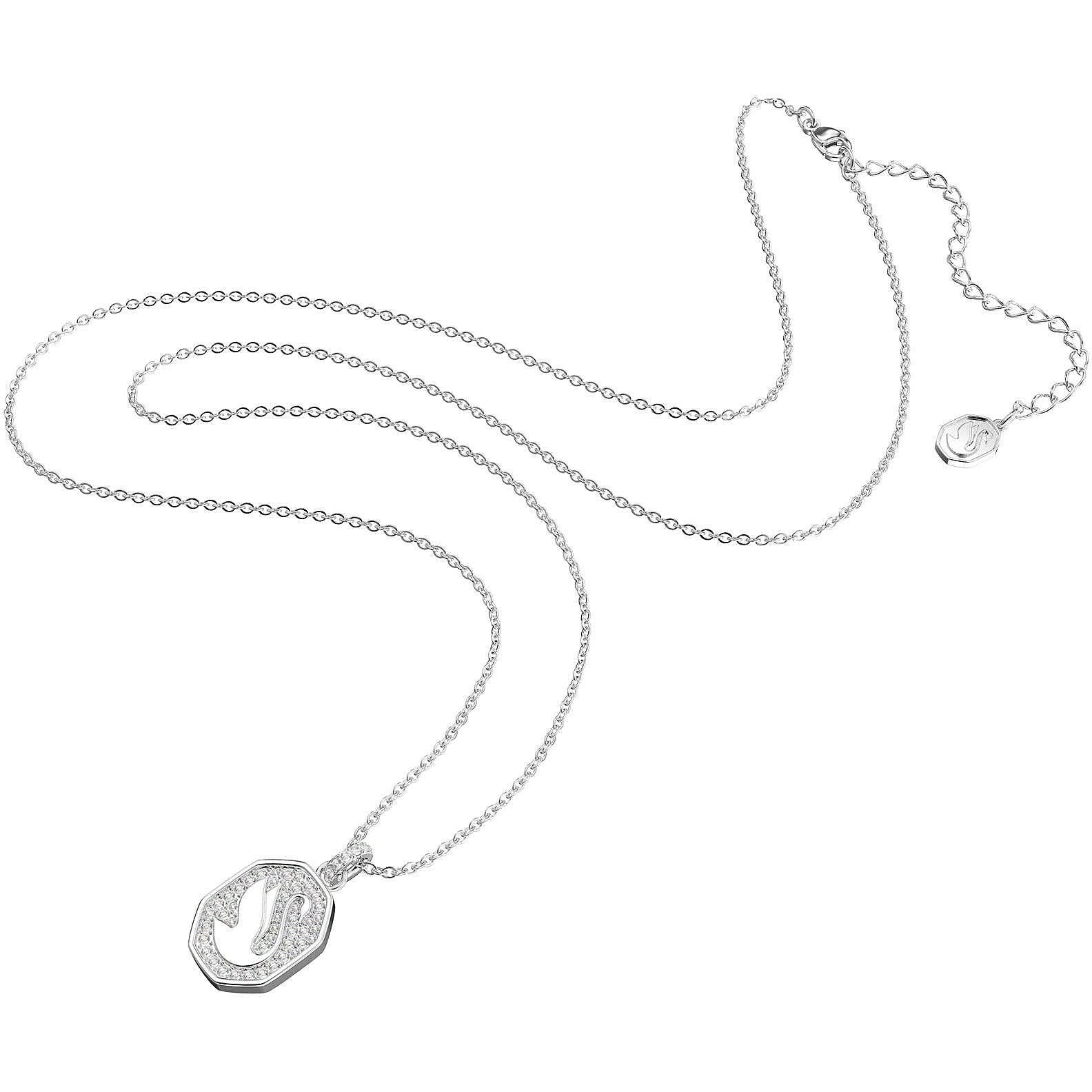 Swarovski Signum pendant, White, Rhodium plated