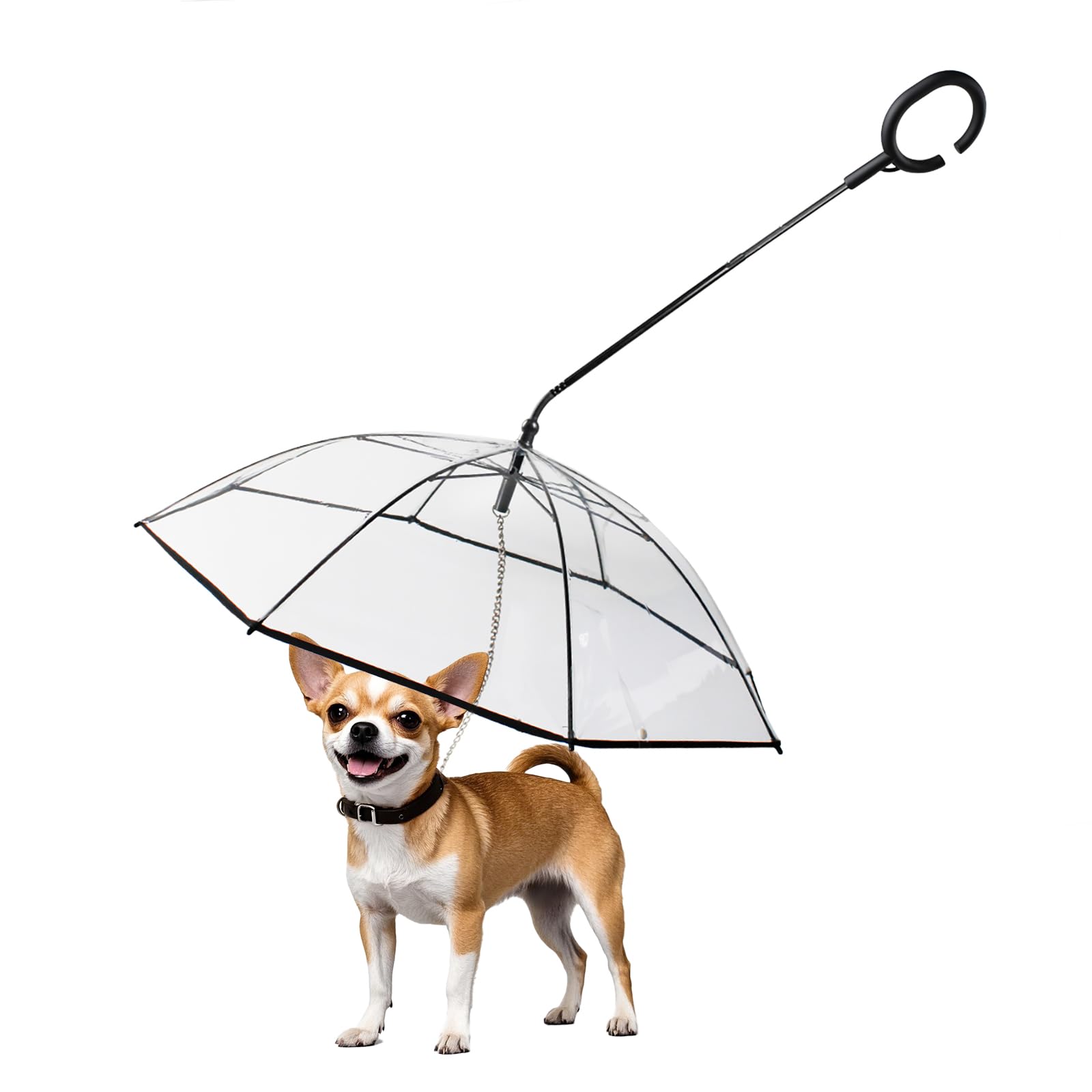 Photo 1 of Namsan Dog Umbrella for Small Dogs, Clear Doggie Umbrella Leash Keeps Dogs Dry in Rain Walking, Small Dog Rain Umbrella with Metal Leash, Self-Assembly