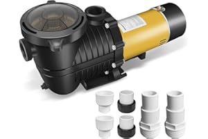 Pool Pump,PureBy 2.0HP 115V Energy Saving Two Speed In/Above Ground Pool Pump, 115v Self-priming Swimming Pool Circulation Pumps with 1.25'' & 1.5'' NPT Unions (2.0HP Two Speed 115V)