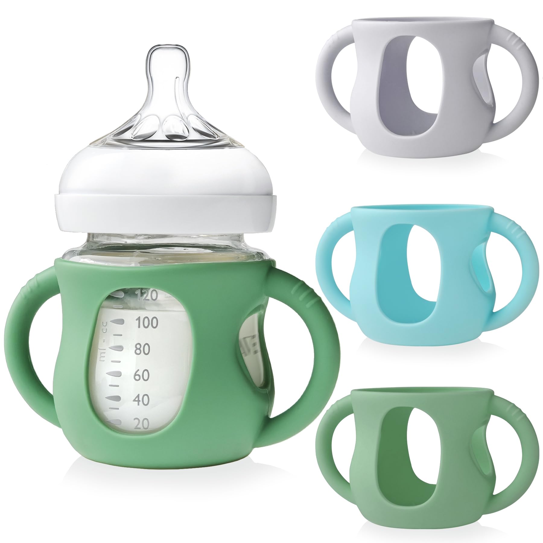 Photo 1 of **BOTTLE NOT INCLUDED**3 Pack Silicone Sleeves for Philips Avent Glass Bottle - Anti Breakage Baby Bottle Holder with Handles for Phillips Avent Glass Bottles 8 oz & 4 oz